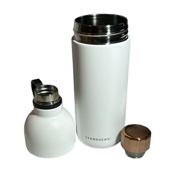 Starbucks China White Tumbler Bottle With Bronze Color Lid - Picture 10 of 10